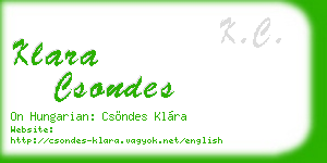 klara csondes business card