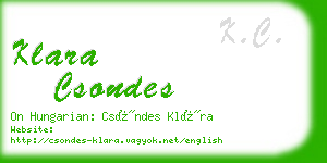 klara csondes business card